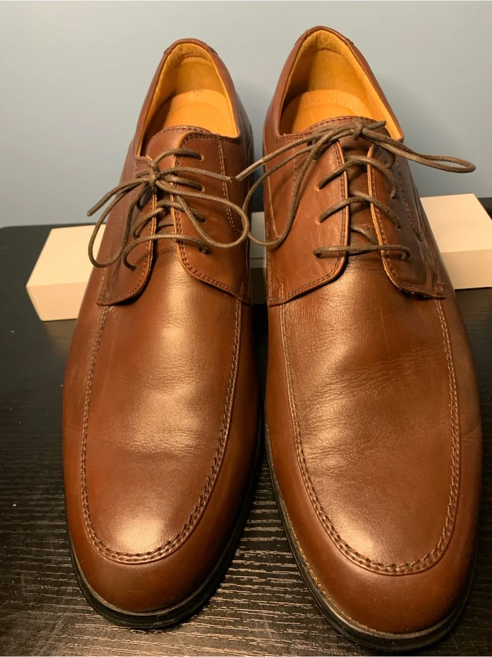 Abeo Chestnut Brown Leather Lace-Up Oxfords